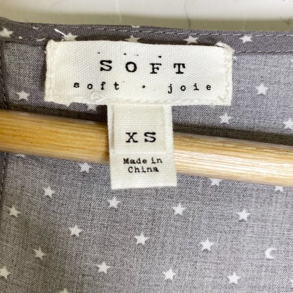 Soft Joie Zandi Star Moon Print Scoop Neck Drop Waist Mini Dress Gray Size XS - Picture 9 of 11